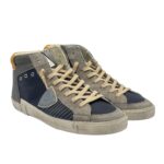 Sneakers Stivaletto Uomo Philippe Model Paris Prsx In Pelle Blu Dettagli Grigi art. PRHU XP12 - immagine 2