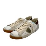Sneakers Uomo Philippe Model in pelle Bianca con Spoiler in Camoscio Marrone art. PRLU VDP1 - immagine 5