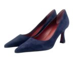 Décolleté Roberto Festa in Camoscio Blu Tacco 8 cm art. Kate - immagine 4