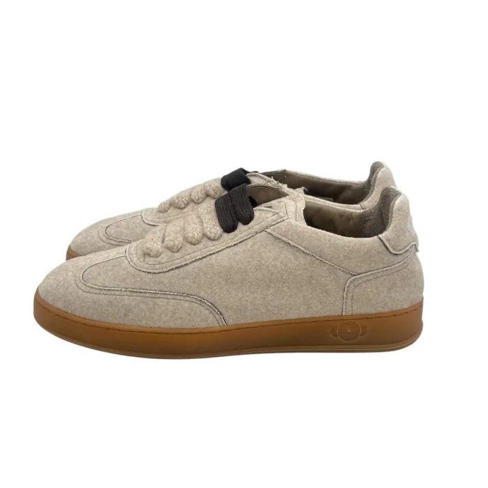 Sneakers Invernale Donna Soldini in Lanetta  Beige art. Akira Donald Bianco Bianco, foto 3 di 7