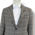 Giacca Lardini in Misto Lana e Cashmere Tartan Beige Art. CN6202E AAIF65517 910BR - immagine 2