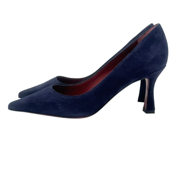 Décolleté Roberto Festa in Camoscio Blu Tacco 8 cm art. Kate, foto 2 di 7
