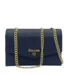 Pochette Pollini in Pelle Martellata Blu e Dettagli Oro Specchio Interno SC5306PP0NSA0750