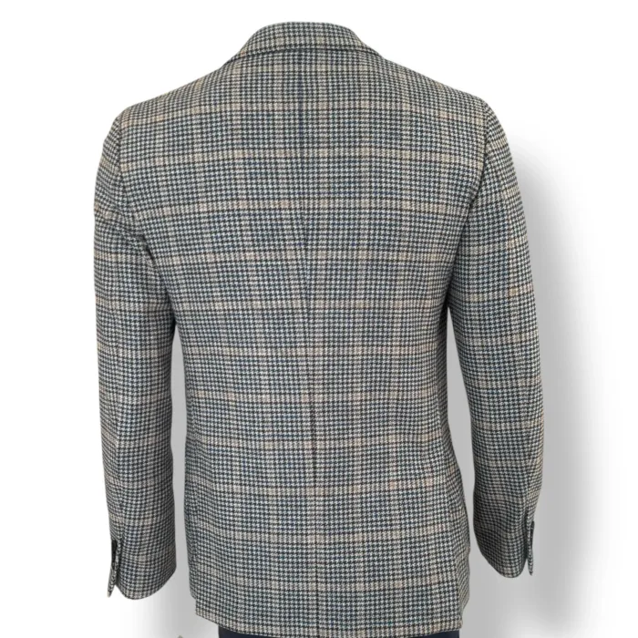 Giacca Lardini in Misto Lana e Cashmere Tartan Beige Art. CN6202E AAIF65517 910BR, foto 3 di 3