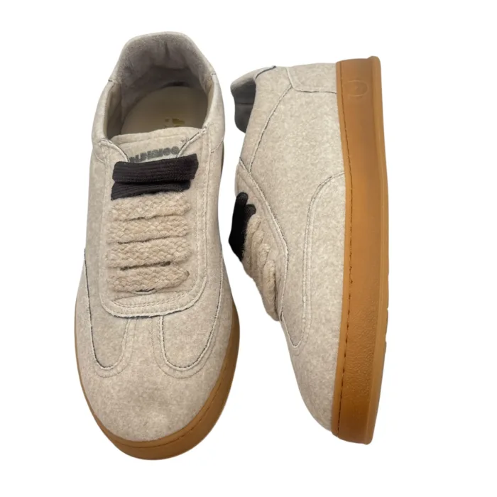 Sneakers Invernale Donna Soldini in Lanetta  Beige art. Akira Donald Bianco Bianco, foto 6 di 7