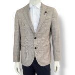 Giacca Lardini in Misto Lana e Cashmere Loro Piana Check Beige Chiaro Art. CN528AE AAIF65544 200BE