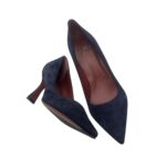 Décolleté Roberto Festa in Camoscio Blu Tacco 8 cm art. Kate - immagine 7