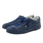 Sneakers Uomo Philippe Model Paris Prsx In Pelle Blu, Linguetta In Camoscio art. PRLU NT04 - immagine 4