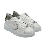 Sneakers Donna Philippe Model Temple In Pelle Bianca Spoiler Cavallino Zebrato art. BTLD VA04 - immagine 2