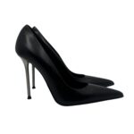 Décolleté Sergio Levantesi in Pelle Liscia Nera Tacco Stiletto 11 cm art. LEY56