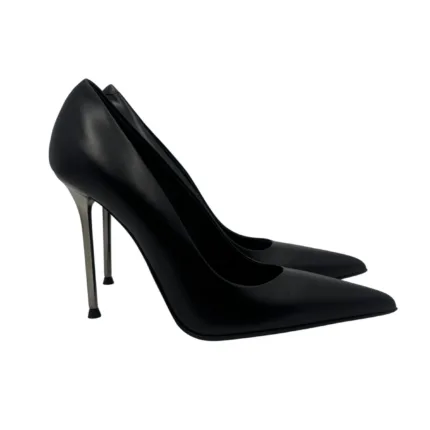 Décolleté Sergio Levantesi in Pelle Liscia Nera Tacco Stiletto 11 cm art. LEY56
