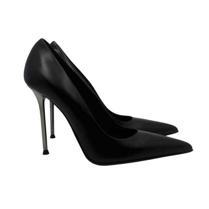 Décolleté Sergio Levantesi in Pelle Liscia Nera Tacco Stiletto 11 cm art. LEY56, foto 1 di 6