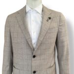 Giacca Lardini in Misto Lana e Cashmere Loro Piana Check Beige Chiaro Art. CN528AE AAIF65544 200BE - immagine 2