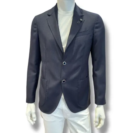 Giacca Lardini in Lana Spina di Pesce Blu  Art. CN6202E CN65502 860