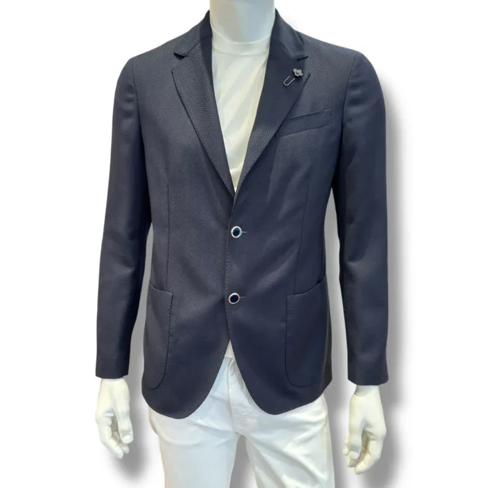 Giacca Lardini in Lana Spina di Pesce Blu  Art. CN6202E CN65502 860, foto 1 di 1