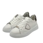 Sneakers Donna Philippe Model Temple In Pelle Bianca Spoiler Cavallino Zebrato art. BTLD VA04 - immagine 5