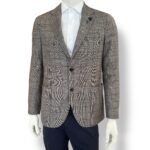 Giacca Lardini in Misto Lana Loro Piana Check Marrone Art. CN528AE AAIF65544 400MA