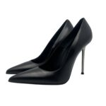 Décolleté Sergio Levantesi in Pelle Liscia Nera Tacco Stiletto 11 cm art. LEY56 - immagine 5