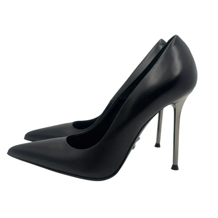 Décolleté Sergio Levantesi in Pelle Liscia Nera Tacco Stiletto 11 cm art. LEY56, foto 4 di 6