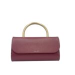 Borsa a Mano Piccola Salce Bordeaux art. Pitus Medium Metal Burgundy
