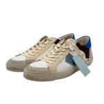 Sneakers Uomo Philippe Model Paris Prsx In Pelle Bianca Dettagli Blu Elettrico art. PRLU XP11 - immagine 4