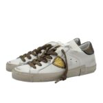 Sneakers Donna Philippe Model Paris Prsx In Pelle Bianca Dettagli Oro e Neri art. PRLD VMP4 - immagine 5