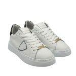 Sneakers Donna Philippe Model Temple In Pelle Bianca Spoiler Nero e Oro art. BTLD VML2 - immagine 2