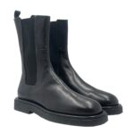 Tronchetto Biker Pomme D'Or in Pelle Nera ed Elastico Laterale Tacco 3 cm Fondo in Caucciù art. 2225A - immagine 2