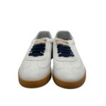 Sneakers Invernale Uomo Soldini In Pelle Avorio, Lacci e Plantare in Lanetta art. Akira Nabuk Bianco 1243 Blu - immagine 4