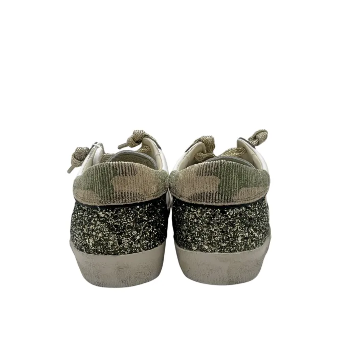 Sneakers Donna Philippe Model Paris Prsx In Pelle Bianca Dettagli Glitter Oro art. PRLD CG01, foto 5 di 5