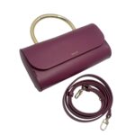 Borsa a Mano Piccola Salce Bordeaux art. Pitus Medium Metal Burgundy - immagine 6