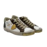 Sneakers Donna Philippe Model Paris Prsx In Pelle Bianca Dettagli Glitter Oro art. PRLD CG01 - immagine 3