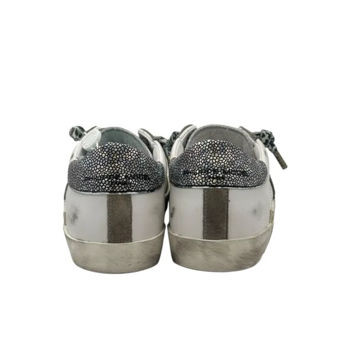 Sneakers Donna Philippe Model Paris Prsx In Pelle Bianca Spoiler Cangiate e Laccio Maculato Bianco Nero art. PRLD VML2, foto 6 di 6