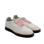 Sneakers Invernale Donna Soldini In Pelle Avorio, Lacci e Plantare in Lanetta art. Akira Nabuk Bianco Ricamo Peonia - immagine 2