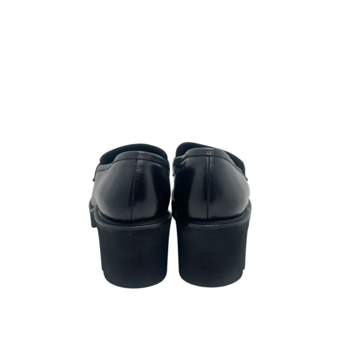 Mocassino Luca Grossi In Pelle Nera con Accessorio Morsetto Oro Tacco 6,5 cm art. K674M, foto 6 di 6