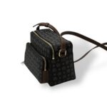 Borsa A Tracolla Pollini Heritage in Pelle Nera con Dettagli Marroni E Tasca Con Cerniera Frontale art. TE8535PP0MQ1100D - immagine 2
