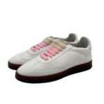 Sneakers Invernale Donna Soldini In Pelle Avorio, Lacci e Plantare in Lanetta art. Akira Nabuk Bianco Ricamo Peonia - immagine 5