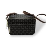 Borsa A Tracolla Pollini Heritage in Pelle Nera con Dettagli Marroni E Tasca Con Cerniera Frontale art. TE8535PP0MQ1100D - immagine 3
