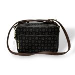 Borsa A Tracolla Pollini Heritage in Pelle Nera con Dettagli Marroni E Tasca Con Cerniera Frontale art. TE8535PP0MQ1100D