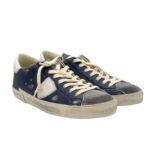 Sneakers Uomo Philippe Model Paris Prsx In Pelle Blu, Linguetta Camoscio Grigio art. PRLU WX49 - immagine 2