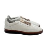 Sneakers Invernale Uomo Soldini In Pelle Avorio, Lacci e Plantare in Lanetta art. Akira Nabuk Bianco 1230 Marrone