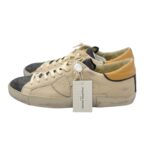 Sneakers Uomo Philippe Model Paris Prsx In Pelle Avorio, Linguetta Grigio Antracite e Dettagli Beige art. PRLU WX47 - immagine 5