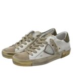 Sneakers Donna Philippe Model Paris Prsx In Pelle Bianca Spoiler Verde e Linguetta Camoscio art. PRLD XE07 - immagine 2