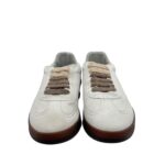 Sneakers Invernale Uomo Soldini In Pelle Avorio, Lacci e Plantare in Lanetta art. Akira Nabuk Bianco 1230 Marrone - immagine 3