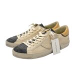 Sneakers Uomo Philippe Model Paris Prsx In Pelle Avorio, Linguetta Grigio Antracite e Dettagli Beige art. PRLU WX47 - immagine 4