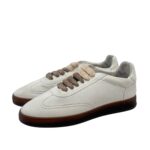 Sneakers Invernale Uomo Soldini In Pelle Avorio, Lacci e Plantare in Lanetta art. Akira Nabuk Bianco 1230 Marrone - immagine 5