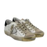 Sneakers Donna Philippe Model Paris Prsx In Pelle Bianca Spoiler Verde e Linguetta Camoscio art. PRLD XE07 - immagine 4