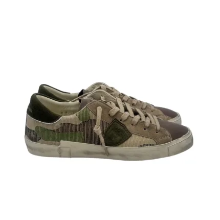 Sneakers Uomo Philippe Model Paris Prsx In Tessuto Fantasia Militare e Linguetta in Pelle art. PRLU CB03