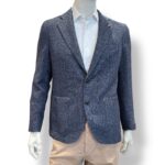 Giacca La Torre in Lana Alpaca Fantasia Blu Art. F74 UI0297/100