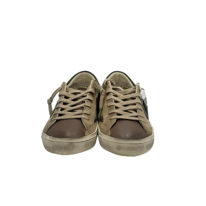 Sneakers Uomo Philippe Model Paris Prsx In Tessuto Fantasia Militare e Linguetta in Pelle art. PRLU CB03, foto 2 di 6